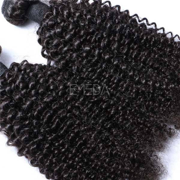 Indian kinky curly human remy hair sew in weaving weft YJ227